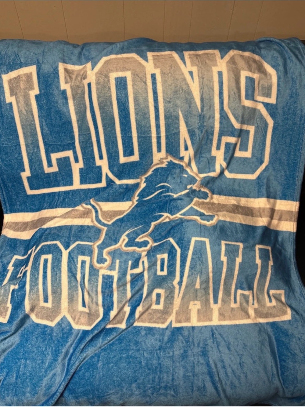 NFL Blue & White Detroit Lions Fleece Throw Blanket